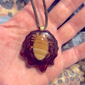 Third Eye Pinecone Landscape Jasper Pendant Necklace